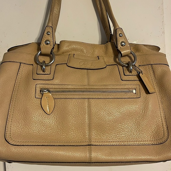 COACH PENELOPE RUFFLE TAN PEBBLED LEATHER SYLE # F14682 - Picture 3 of 10